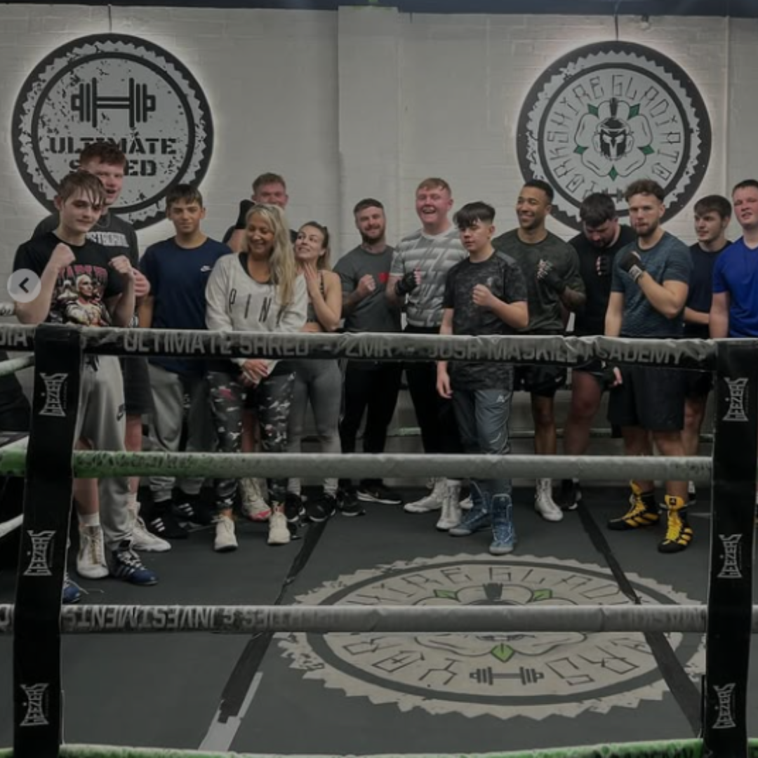 The Ultimate Shred Academy community gathered around the boxing ring, Pontefract